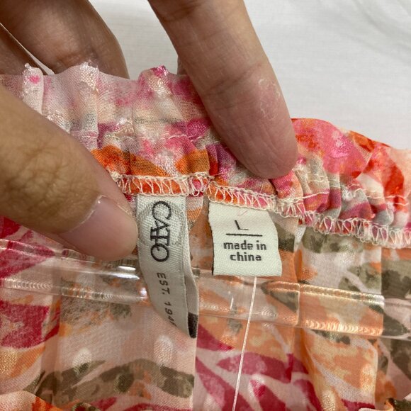 New Cato Large Orange Pink Swiss Dot Ruffle Baby-doll Romantic Feminine Blouse - Picture 2 of 12